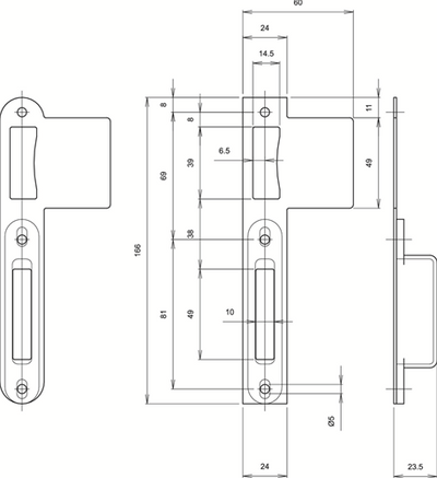 Labbra di chiusura Lips 2422 vlr con frontale inox rettangolare con labbro prolungato | skg** | per serrature di sicurezza serie 2400. - 10038260