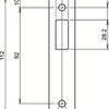 Lips spt2477r sluitplaat voor schuifdeursloten | rechthoekig | rvs. | 112 x 25 mm - 7170389