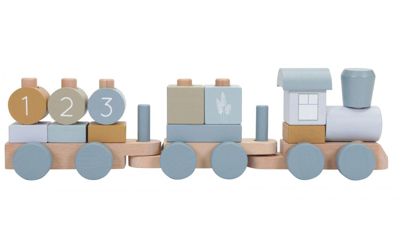 Tiamo Little Dutch Train blu con 2 carri