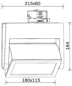 Lival Faretto LED su binario trifase 33w 3000k nero 90x70° lival nanna grande - 5050625