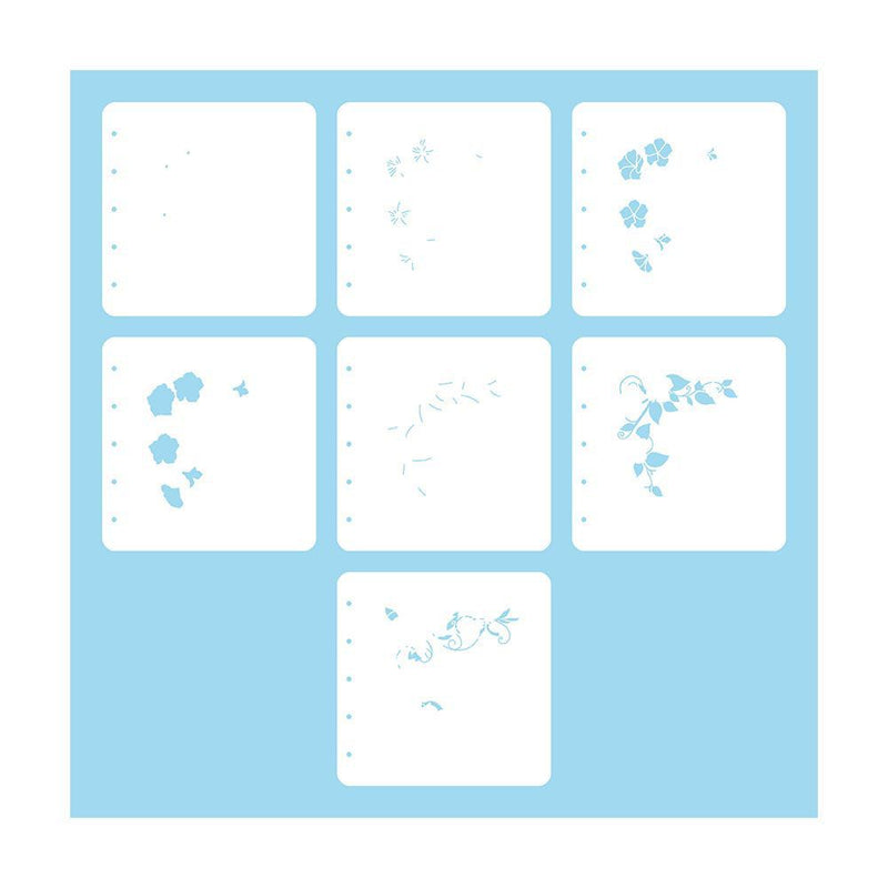 Nellie's choice • layered combistencil set flower corner-1 7stuks