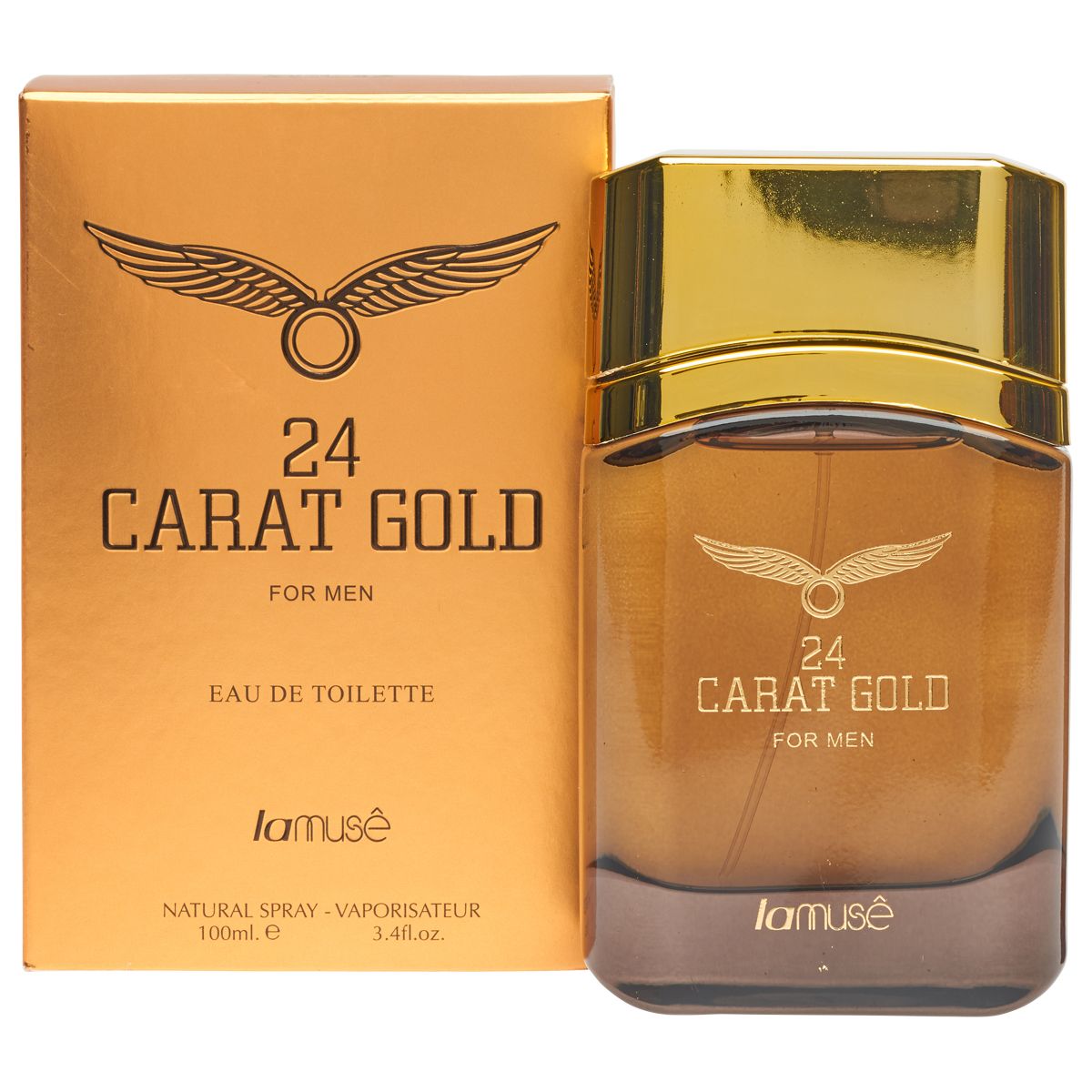 Lamusê Lamuse Eau de Toilette Spray Men 24 quilates de oro 100ml