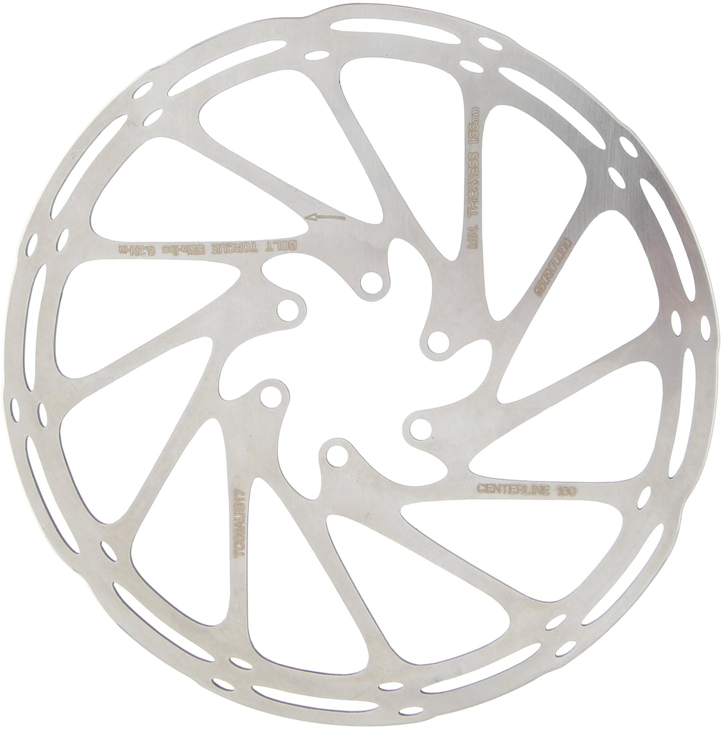 Sram Rotor Ceterline Stain.Steel, arrotondato, 180 mm