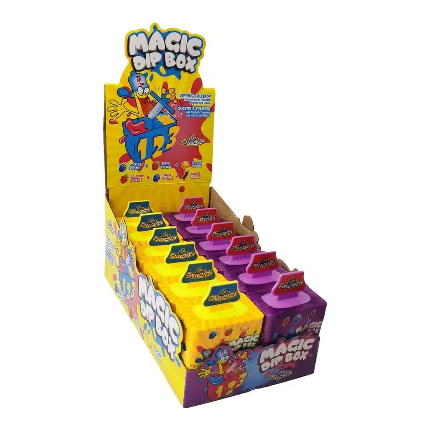 Divertenti lecca lecca con caramelle in polvere e liquide (12x 61gr)