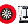 Longfield darts Tournament dartbord met toebehoren rood 8-delig
