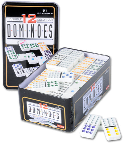 Longfield games Dominospel Dubbel 12 in Blik 91 Stenen