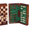 Longfield games Schaakset opvouwbaar hout 12,5 cm bruin naturel