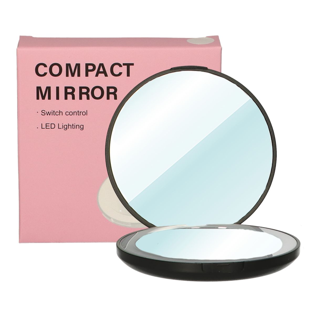JVDL Mirror de bolsa compacta alrededor de 5x Aumento con LED