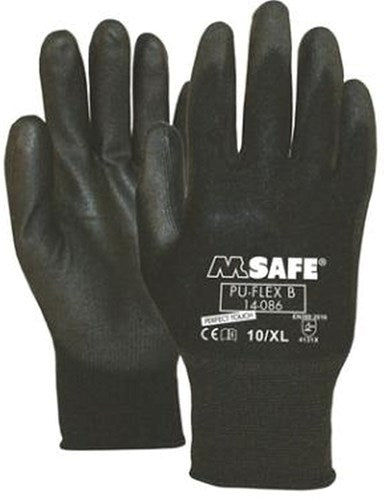 M-safe pu-flex werkhandschoen b 14-086 zwart, l - 11408609