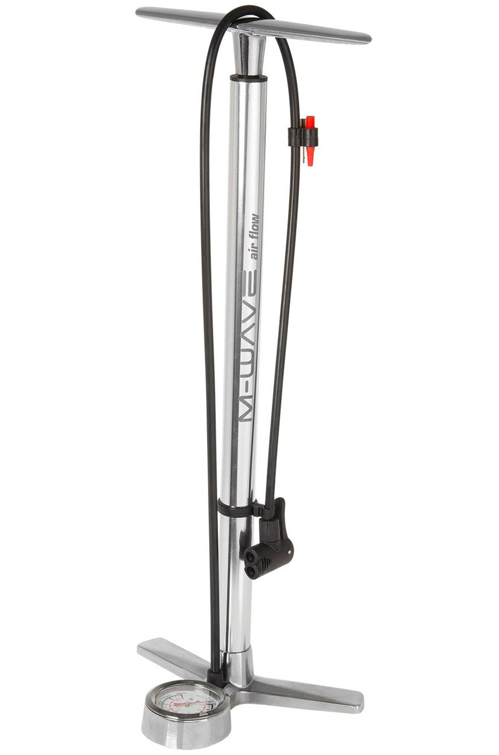 Bomba de bicicleta con aluminio manómetro de 61 cm de plata