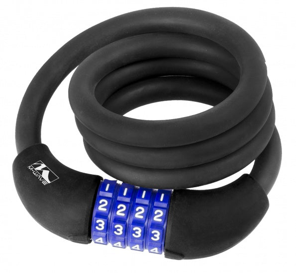 M-Wave Spiral Lock Número Combinación de silicona 1000 x 12 mm Negro