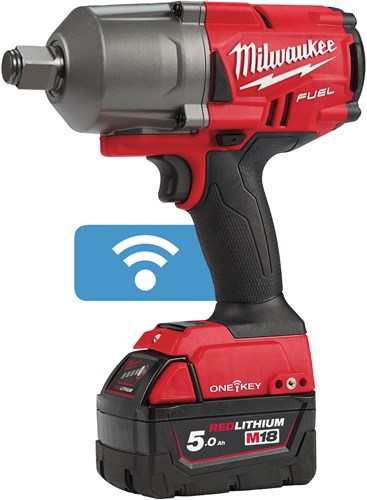 Milwaukee m18 onefhiwf34-502x | Llave de impacto con batería de una llave para combustible 18v 3 4 1627nm en caja hd (batería 2x 5.0ah + cargador m12-18 fc) - 4933459730