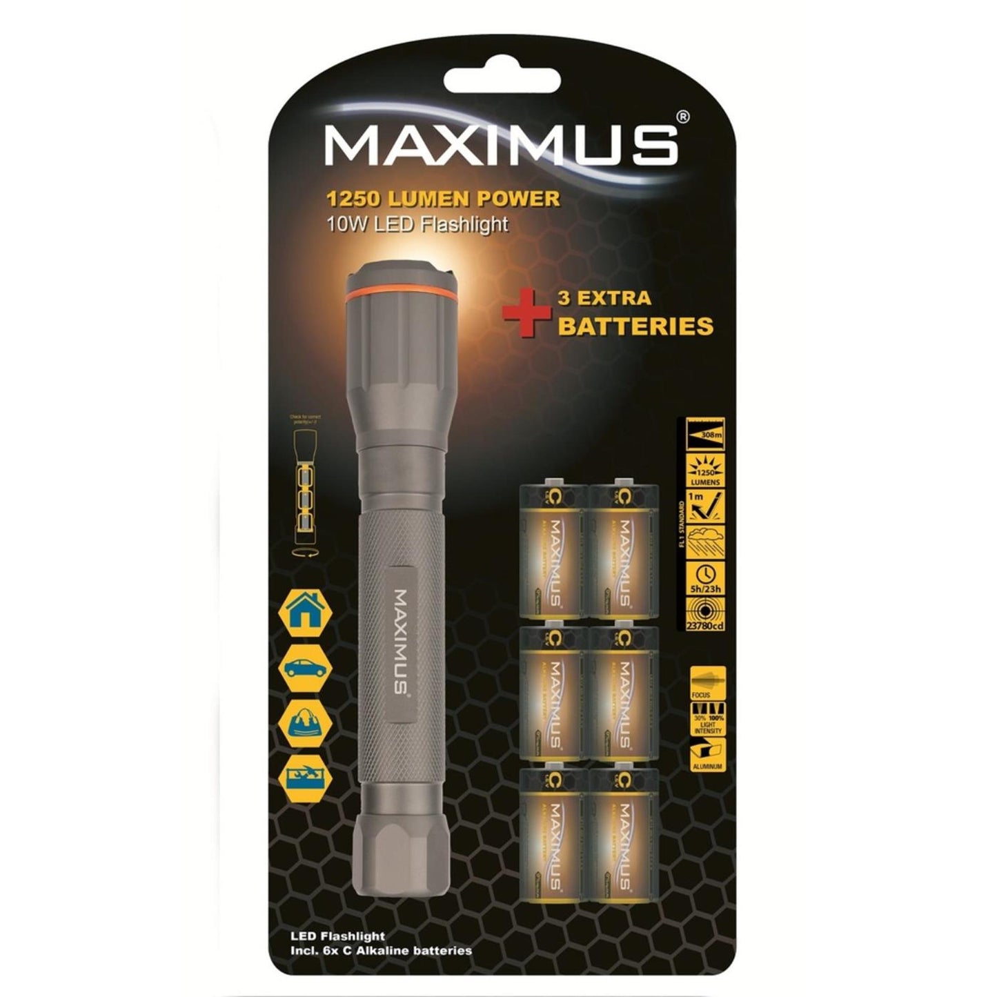 Torcia LED Maximus 10w ø4,2x22,5cm