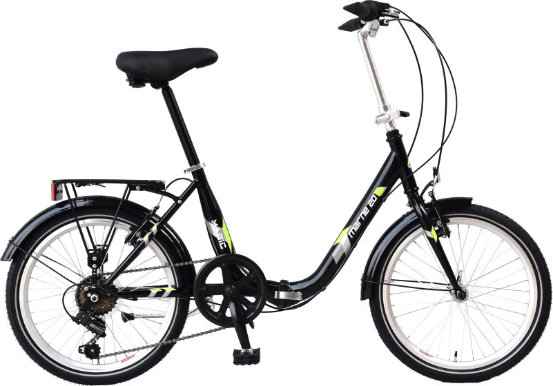 Magic Marne Folding Bike da 20 pollici unisex 6v V-Brakes Black