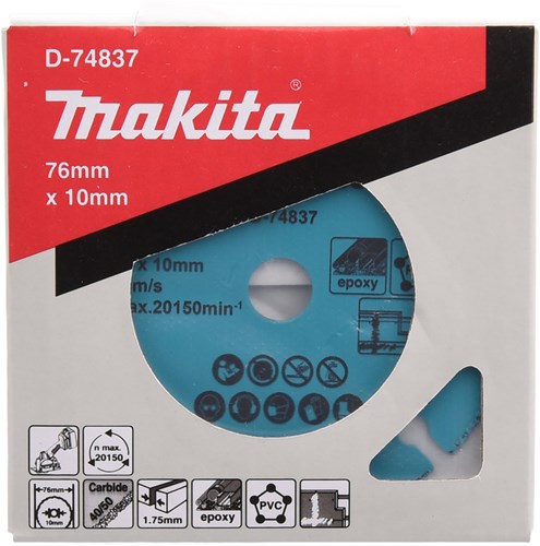 Accessori Makita Disco da taglio 76 mm hm tcg 76x10x1,75mm per dmc300 - d-74837