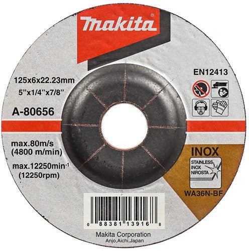 Accesorios Makita disco abrasivo 125x6mm acero inoxidable - a-80656 - a-80656