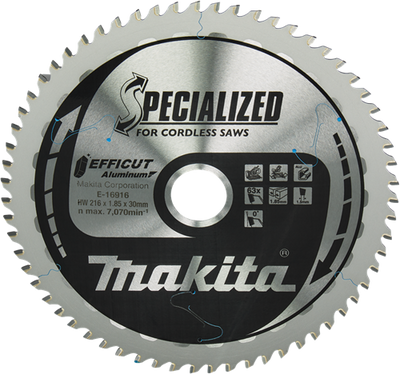 Accesorios Makita hoja de sierra transversal de aluminio | efficut 216x30mm 63t 0g - e-16916 - e-16916