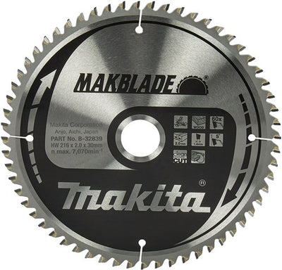 Accesorios Makita hoja de sierra transversal | madera | 216x30x2.1 60t - b-32839