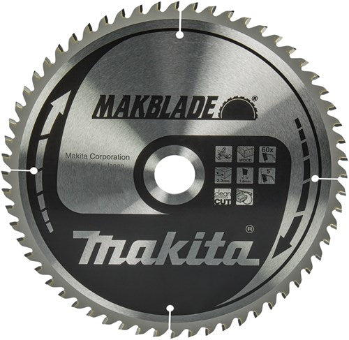Makita accessoires makita afkortzaagblad voor hout | makblade | ø 260mm asgat 30mm 60t - b-32801