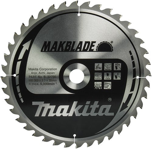 Makita accessoires makita afkortzaagblad voor hout | makblade | ø 305mm asgat 30mm 40t - b-32786
