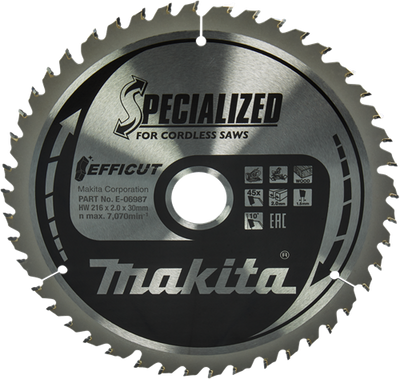 Accessori Makita lama per sega a taglio trasversale legno | efficut 216x30x2,0 45t 10g - e-06987 - e-06987