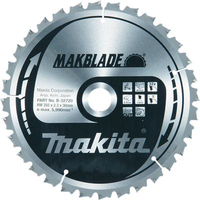 Accessori Makita lama per sega a taglio trasversale legno | Makblade 255x30x2,3 32t 5g - b-32720 b-32720