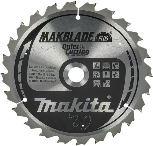 Makita accessoires afkortzaagblad | hout | q c 190x20x2,2 24t 5g - b-32437