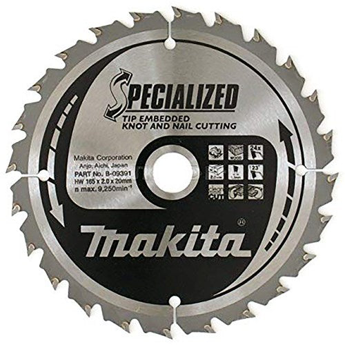 Accessori Makita b-33093 lama per sega circolare legno (chiodo nodo) | specializzato | 165x20x2,0| 24t | 23g-b-33093
