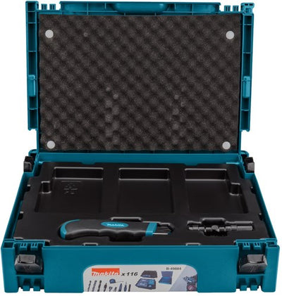 Juego de brocas y puntas de destornillador makita 116 piezas en mbox