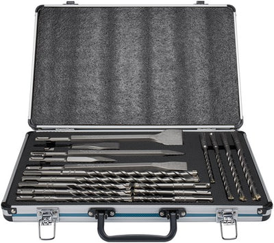 Makita accessories b-64680 | pb4s sds+ drill chisel set | 17-piece SDS-plus | in aluminum case - b-64680