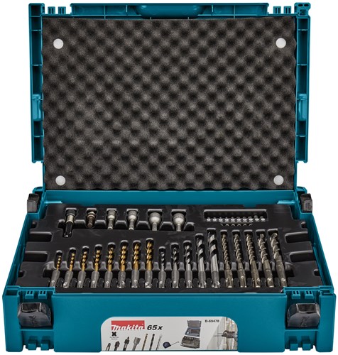 Accesorios Makita juego de brocas y puntas de atornillar | sds-plus | en mbox | 65 piezas - b-69478