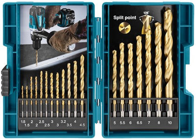 Makita accessories drill set hss-tin 19pcs - d-67527 - d-67527