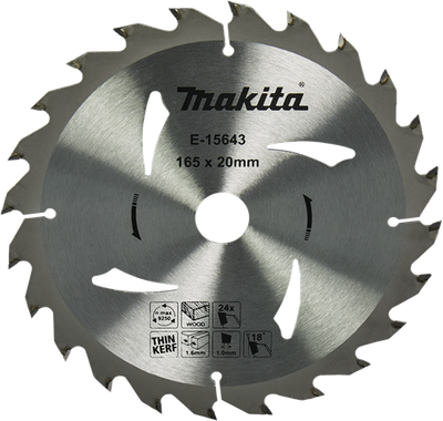 Accesorios Makita hoja de sierra circular para madera | 165x20x1.6 24t 18g - e-15643 - e-15643