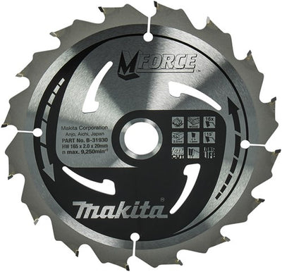 Accesorios Makita hoja de sierra circular | madera | fuerza | 165x20x2.0 16t15g - b-31930