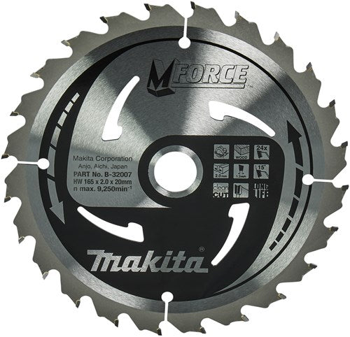 Accesorios Makita hoja de sierra circular | madera | fuerza | 165x20x2.0 24t15g - b-32007