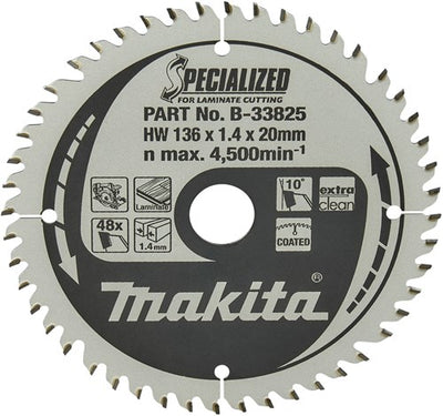 Accesorios Makita hoja de sierra circular | laminado | 136x20x1.45 48t 10g - b-33825
