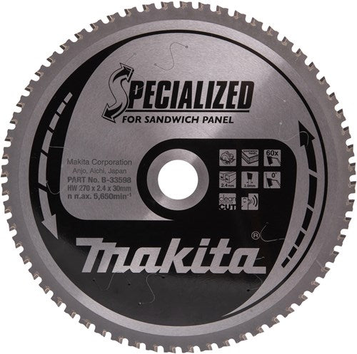 Accesorios Makita hoja de sierra circular | panel sándwich | hm 270x30 60t - b-33598