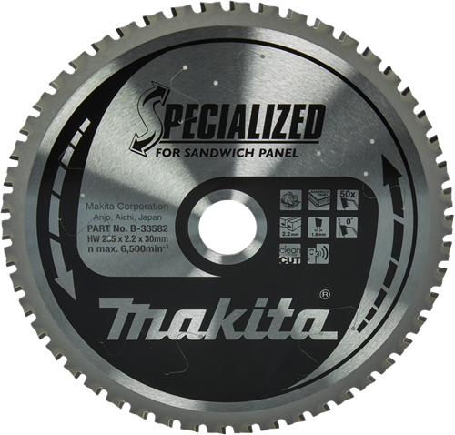 Makita accessoires cirkelzaagblad sandwichpaneel | specialized 235x30x2,2 50t 0g - b-33582 - b-33582