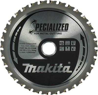Accesorios Makita hoja de sierra circular de acero | especializado 150x20x1.5 32t 0g - b-47036 b-47036