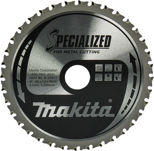 Makita accessoires cirkelzaagblad staal | specialized 185x30x1,9 36t 0g - b-33417 b-33417