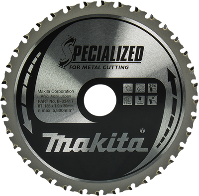 Accessori Makita lama per sega circolare in acciaio | specializzato 185x30x1,9 36t 0g - b-33417 b-33417