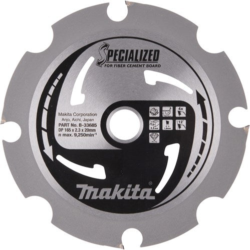 Makita accessoires cirkelzaagblad | vezelcementplaat | pcd 165x20x2,3 4t 12g - b-33685