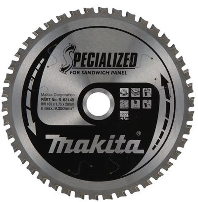 Accesorios Makita hoja de sierra circular | para paneles sándwich | 165x20x1,75mm | 42 dientes - b-63149 - b-63149