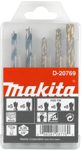 Accesorios Makita d-20769 juego de brocas 1 4 forma e - d-20769