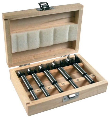Accessori Makita d-47363 Set di punte per fori per cerniere da 5 pezzi in cassetta di legno - 15-35 mm - d-47363