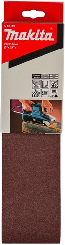 Makita accessoires d-67169 | schuurband | red k80 | 76x610 | 3 stuks - d-67169