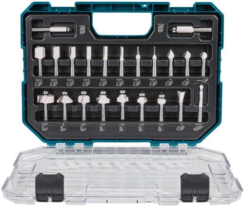 Accessori Makita d-74778 | set di fresatura | 8 mm | 22 pezzi | in custodia di plastica - d-74778