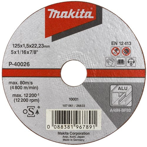 Accessori Makita disco da taglio 125x1,0mm alluminio - b-45331 - b-45331