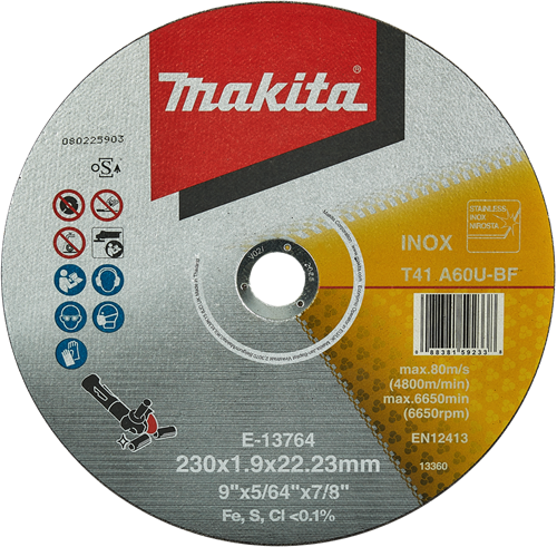 Makita accessoires doorslijpschijf rvs 230 mm - e-13764 e-13764