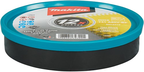 Accesorios makita disco de corte acero inoxidable a60v 125x22.23x1.0mm - e-17120-12